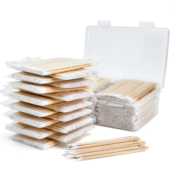 1500PCS Pointed Cotton Swabs with Storage Case, Microblading Cotton Swabs, Precision Tip for Makeup and Nail Art