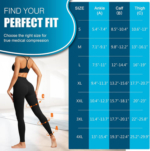 Men20-30 mmhg bropite Medical Compression Pantyhose for Women Waist High Compression Stockings for Varicose Veins