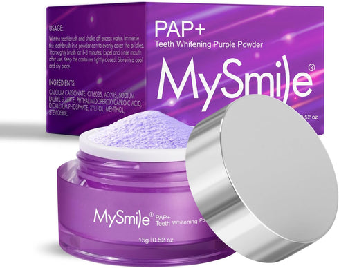 MySmile Pap Natural Mint Non-Sensitive Teeth Whitening Powder, Cavity Prevention, Fluoride Free Toothpaste - 1.04 oz