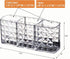 KNC 3 Compartment Acrylic Cosmetic Brushes Storage, Makeup Brush Holder Organizer for Bathroom Vanity and More