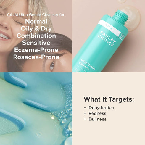 Paula's Choice CALM Ultra-Gentle Cleanser for Sensitive Skin, Daily Face Wash for Rosacea & Eczema-Prone Skin - 6.7 Fl