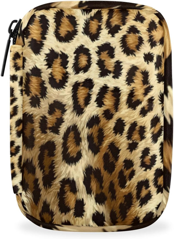 Skonsati Leopard Cheetah Weekly Pill Organizer Pill Caes Bag 7 Day Medicine Container