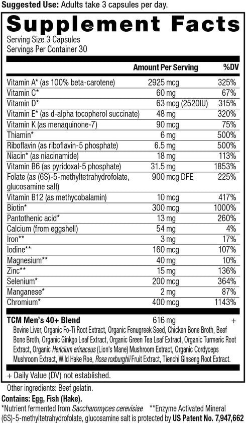 Ancient Nutrition Multivitamin for Men, Ancient Multi Men's 40+ Once Daily Vitamin Supplement, 90 ct, Supports Immune