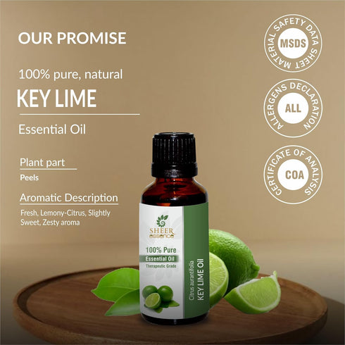 Key Lime Oil 15 ML (0.51 Fl.OZ) - 100% Pure Natural Undiluted Therapeutic Grade Citrus Aurantifolia Essential Oil