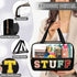 Chenille Letter Clear Makeup Bag Stuff Tote, Preppy Zipper Bag with Handle, Waterproof PVC & Nylon Storage (STUFF-Black)