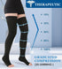 MGANG Medical Thigh High Compression Stockings - Open Toe, 20-30 mmHg, Black XXL, for Varicose Veins