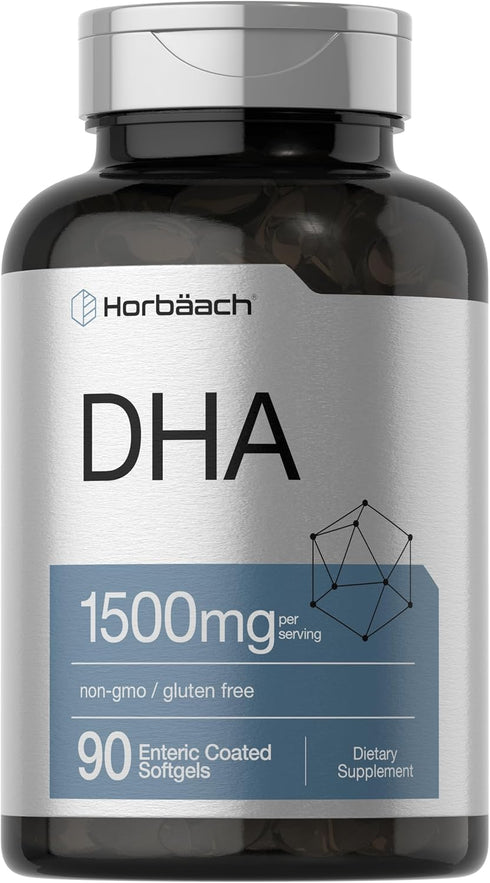 Horbaach DHA Supplement 1500mg, 90 Softgels, EPA, Omega 3, Non-GMO, Gluten Free