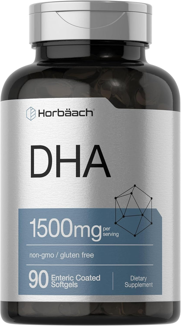 Horbaach DHA Supplement 1500mg, 90 Softgels, EPA, Omega 3, Non-GMO, Gluten Free