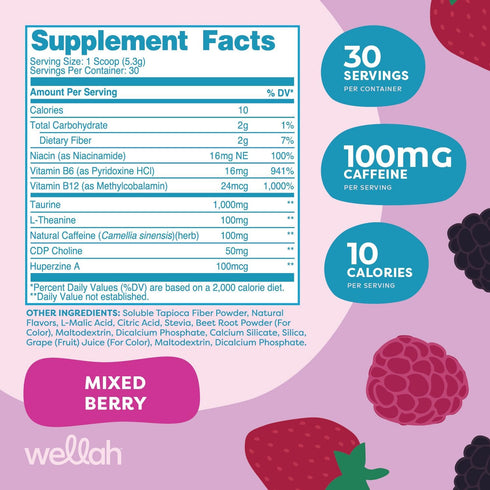 Perfect Pick-Me-Up (Mixed Berry) - Energy Boost Drink Mix, 30 Servings