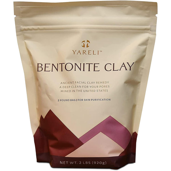 YARELI Bentonite Clay Powder - 2lb Facial Mask & Detox Bath, Indian Healing Clay