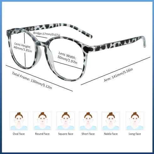 VisionGlobal Blue Light Blocking Glasses for Women/Men, Anti Eyestrain, Stylish Oval Frame, Anti Glare (+1.50