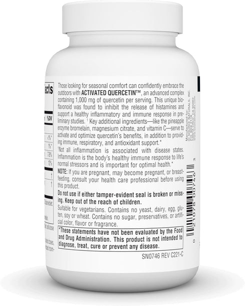 Source Naturals Activated Quercetin, 100 Vegetarian Tablets - Plant-Derived Bioflavonoid Complex