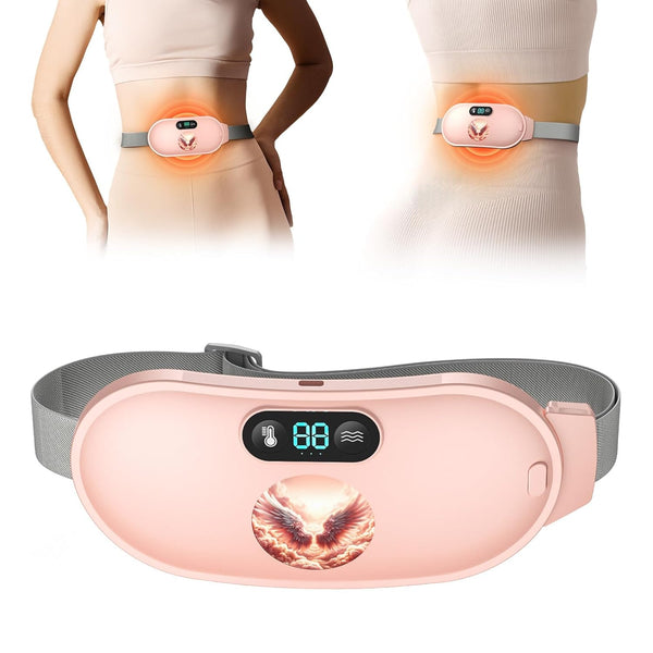 Fast Heating Pad for Period Cramps, Portable Cordless Menstrual Heating Pad with 6 Heat Levels and 6 Massage Modes,