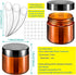 MotBach 16 Pack 2oz Amber Plastic Jars, 60ml Empty Small Round Cosmetic Jars Refillable Makeup Containers Leakproof Travel Cosmetic Containers with Black Lids for Sample Cream Lotion Powder Ointment by MotBach
