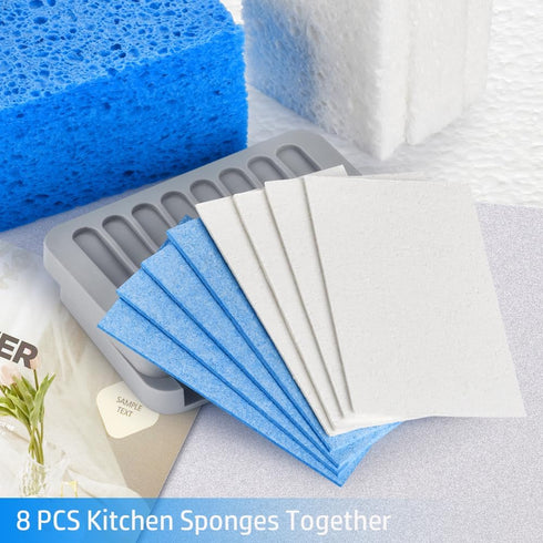 Mcyye 8PCS Pack Compressed Kitchen Sponges for Household Use, Premium Dish Sponges Kitchen Natural, Non Scratch