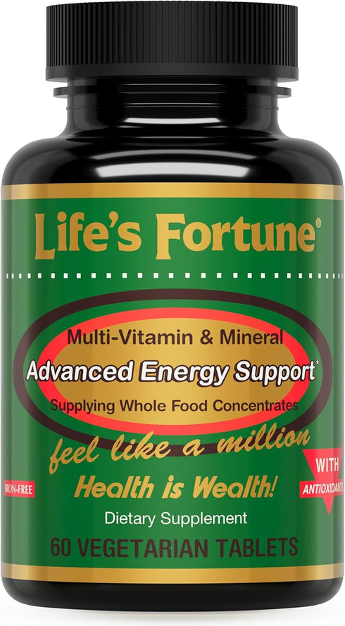 Life's Fortune Multivitamin & Mineral 60 Tablets - All Natural Energy Source with Whole Food Concentrates,