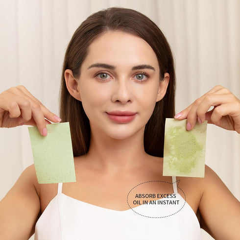 Teenitor Oil Blotting Sheets for Face, 400 Sheets Green Tea Oil Absorbing Blotting Paper for Oily Skin, Oil Control