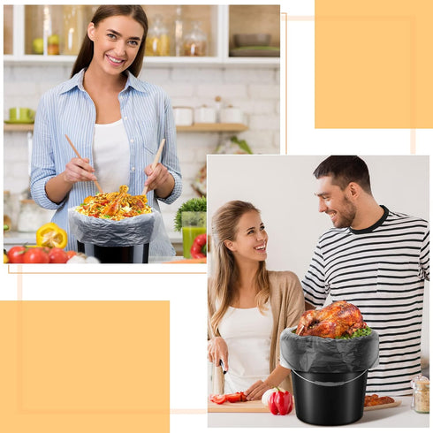 Teling 50 Pack Clear 5 Gallon Bucket Liner Bags, Disposable Marinating Container Bag for Food Storage