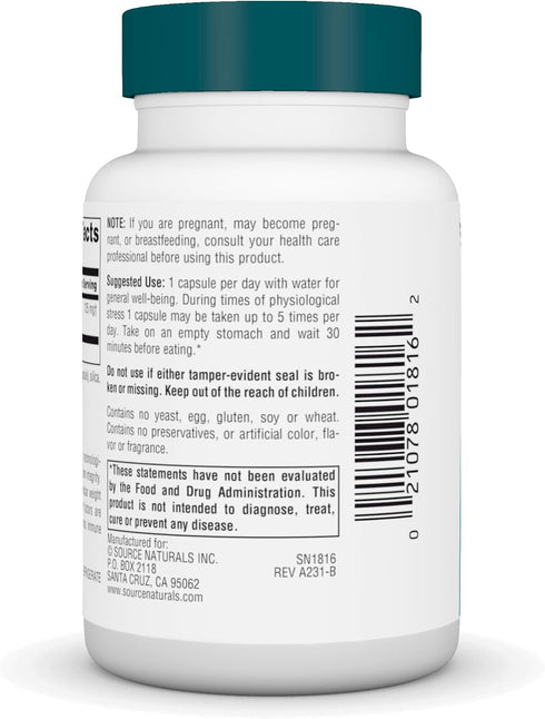 Immune 125mg, 60 Source Naturals Wellness Transfer Factor, Supports System Response* Capsules