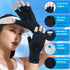 2 Pairs Copper Arthritis Gloves for Carpal Tunnel Pain Relief, Fingerless Compression Gloves for Women & Men (Large)
