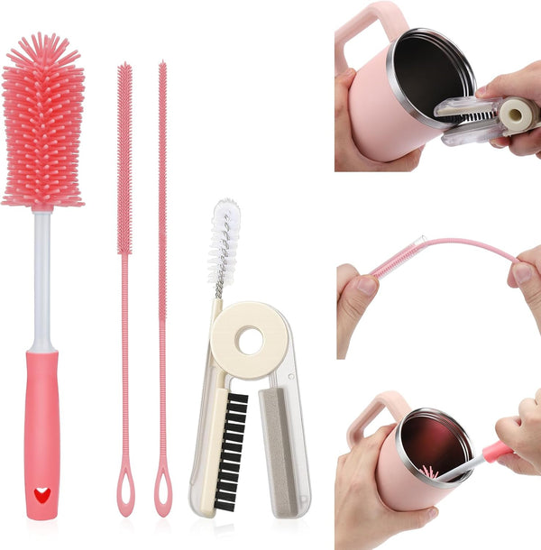 Mity rain Silicone Straw Cleaner Brush Set Includes Straw Cleaner for Stanley