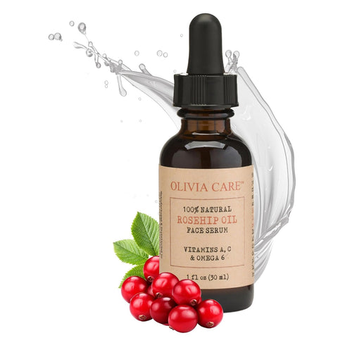 Rosehip Seed Oil Serum by Olivia Care, Natural Moisturizer for Face, Body & Skin, 1 OZ