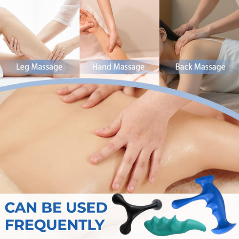 OLLBIT 3PCS Massage,Set 1 1 3-Legged (3 Thumb Saver Massage Tools,Manual Deep Tissue Include Green Thumb Protector Tool