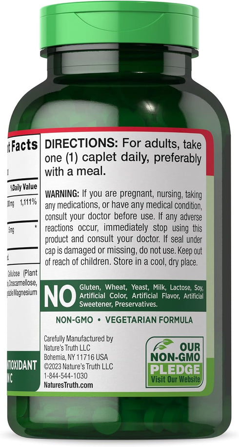 Nature's Truth Vitamin C 1000mg with Rose Hips, 300 Caplets, Vegetarian, Non-GMO & Gluten Free Supplement