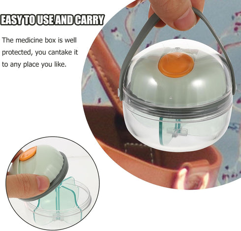 HONITANO Weekly Portable Pill Organizer with Sealing Lid, Small Light Green Plastic Multi-Grid Case for Travel