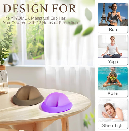 Set 2 YTYOMUR Reusable Menstrual Disc - Soft & Comfortable, Leakproof Menstrual Cup Alternative - of (Large & Small