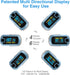 mibest OLED Finger Pulse Oximeter, Dual Color O2 Meter in White/Light Blue