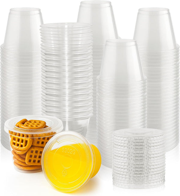 zsccxq 60 Pack 9 oz Clear Plastic Cups With Flat Lids Disposable Cups