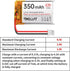 YELUFT 2pcs 3.7V 350mAh 1S 1C 702030 PH2.0 Lithium Polymer Battery Rechargeable Batteries with Protective Board