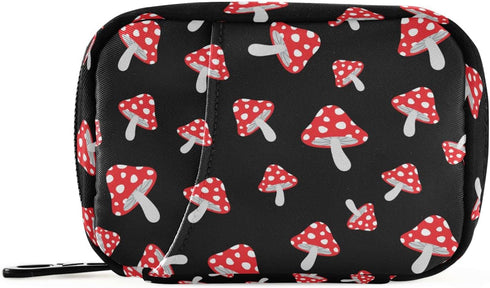 Ollabaky Cute Mushroom Pill Case, Portable Weekly Pill Box Bag Container 7 Days
