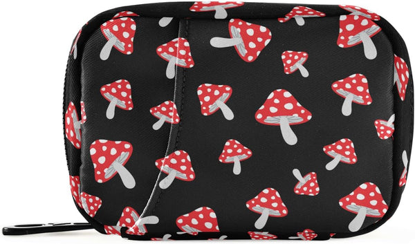 Ollabaky Cute Mushroom Pill Case, Portable Weekly Pill Box Bag Container 7 Days