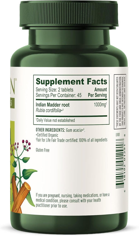 Banyan Botanicals Manjistha Tablets – Organic Skin Supplement for Natural Blood Cleanse & Lymphatic Support – 90 Tablets
