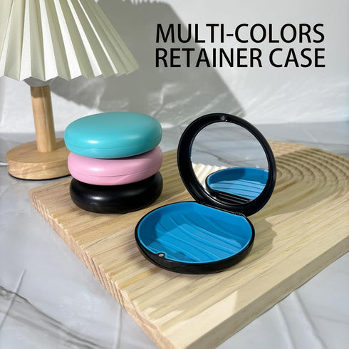 2 Pack Aligner Case with Mirror, Convenient Retainer Case for Invisalign, Night Guards, Mouth Guards