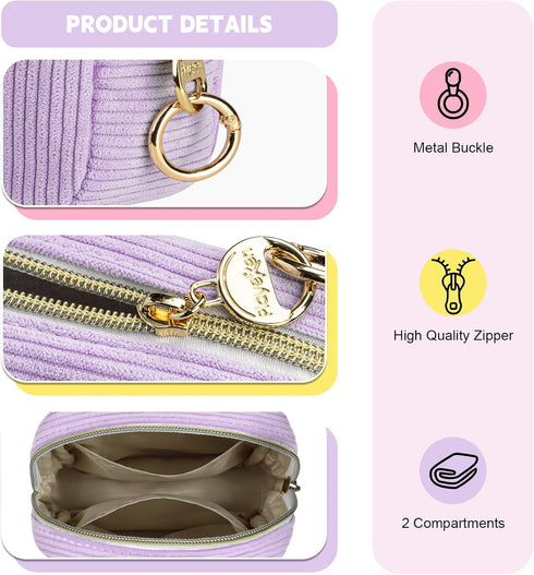 Period Bag for Teen Girls, Corduroy Sanitary Napkin Storage Bag, Menstrual Pad Pouches Tampon Holder for Purse