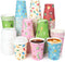 Pascliyna 100 Set Christmas Coffee Paper Cups with Lids 12oz, Bulk Disposable Colorful