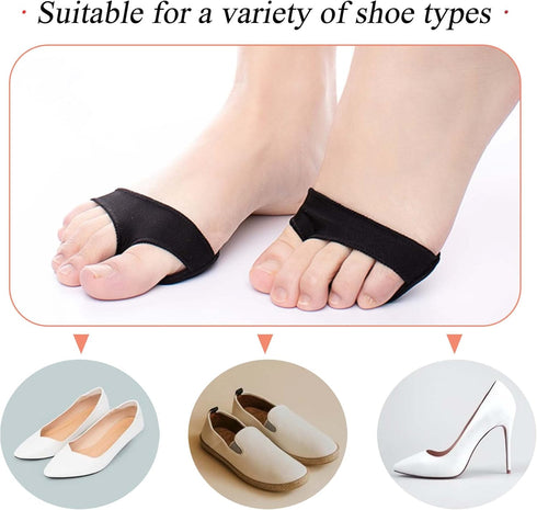 Forefoot Pads, Ball of Foot Cushioning Sleeves for Callus Bunion Pain Relief, Soft Gel Cushioning Shoe Inserts for