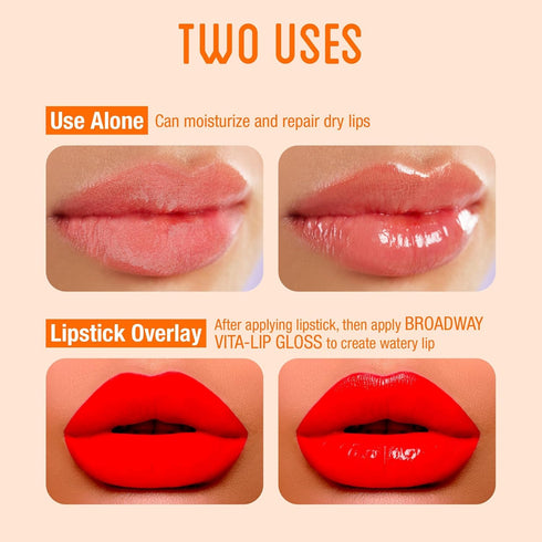 Ruby Kisses Broadway Vita-Lip Clear Lip Gloss, Mango Butter 3 Pack, Ultra-Hydrating Formula with High-Shine Finish