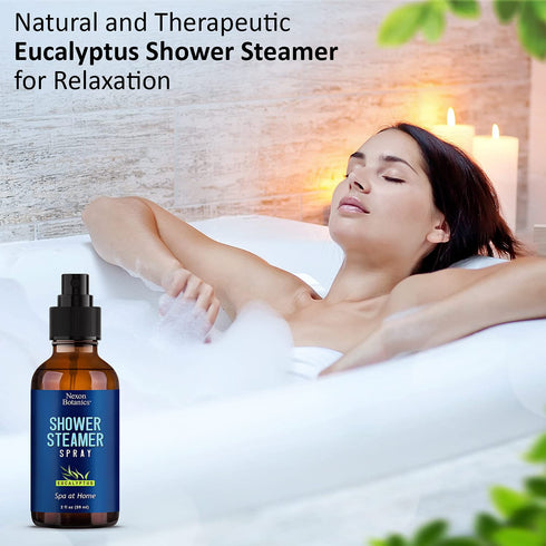 Eucalyptus Shower Spray, 2 fl oz Aromatherapy Mist with Essential Oils, Eucalyptus Steam Spray for Spa