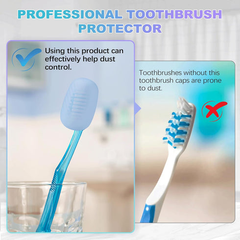 6 Packs Toothbrush Covers, Silicone Caps for Electric Toothbrush Replacement Heads & Manual Toothbrush