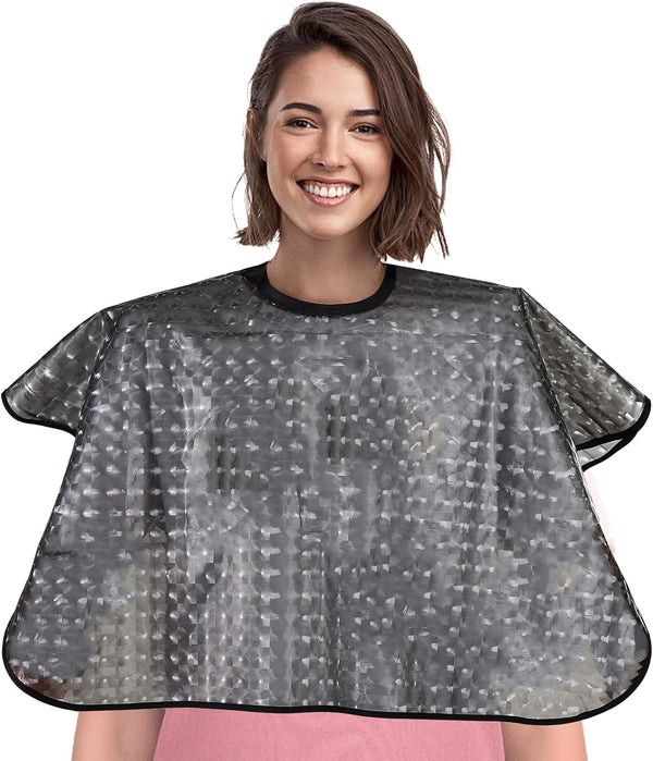 Waterproof Hair Dye Cape - Short Comb-Out Capes for Hair Stylist, Makeup Apron for Hair Color