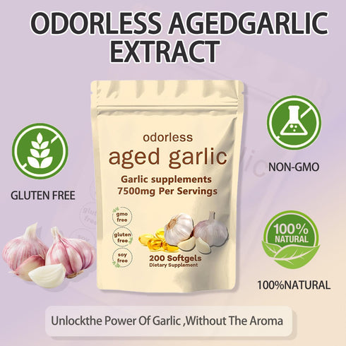 TANSPRESSO 7500mg Immune 200 Count Primus Aged Garlic Extract Supplement - Odorless Organic Garlic for Heart & Support