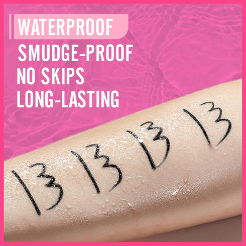 Liquid Eyeliner Waterproof with Precise Brush Tip, Professional Ink Eyeliner Pencil for Thin & Thick Lines, Black