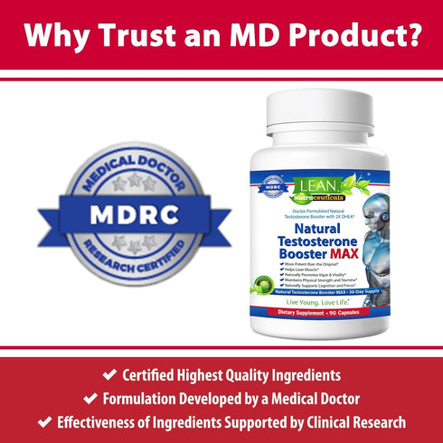 Testosterone Booster for Men over 50, Max Male Test Enhancing Pill, Energy Supplement, Tongkat Ali, Tribulus, 90