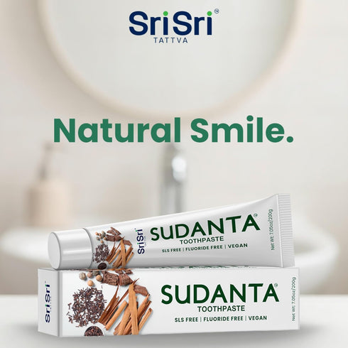 Sudanta 200g Herbal Fluoride-Free Natural Toothpaste, Paraben-Free, Vegan with Ayurvedic Herbs