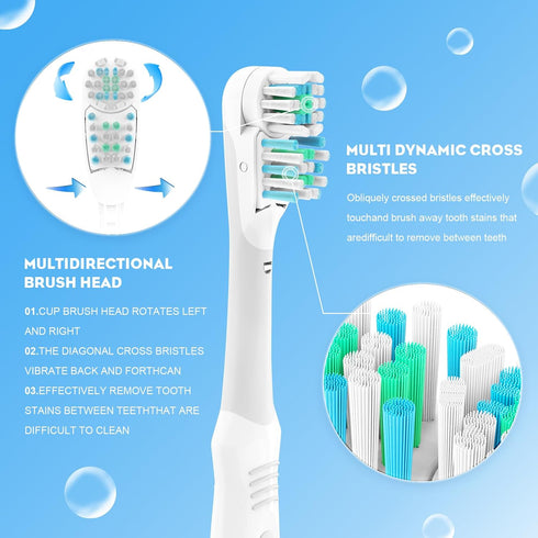 20Pcs Electric Oral Toothbrush Replacement Heads - Dual Cross Action Clean Attachments for Oral B 4732 3733 4734