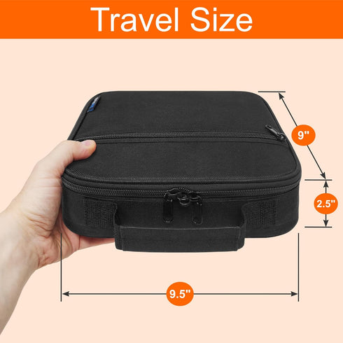 Pack 2 of - Medium Travel Pill Bottle Organizer, Slim Medicine Bag, Carrier for Medications and Medical Supplies